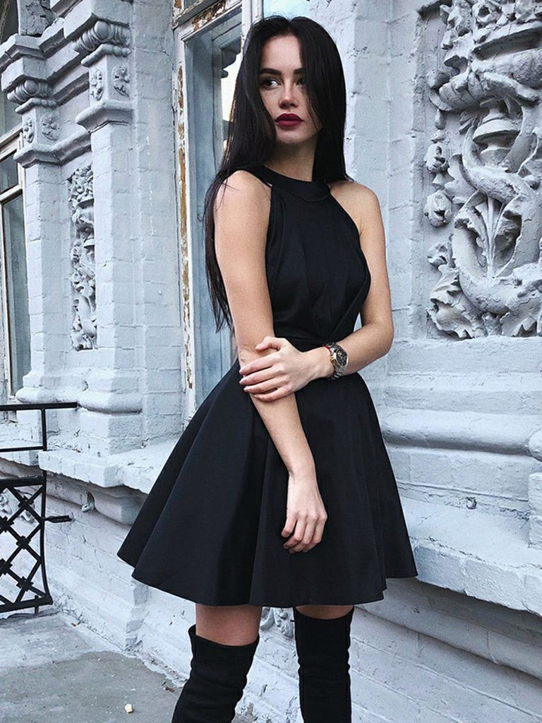 a line black dress